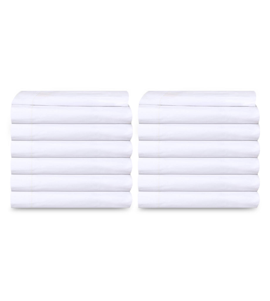 Poly-Cotton Flat Bed Sheets T-200 Hotel Quality - 1 Unit=2 Dozen Case Pack - Maz Tex Supply