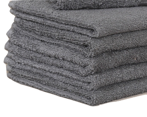 12 Premium Quality Washcloths (Grey -13x13 inches ) 1.5 lb/dz - Maz Tex Supply