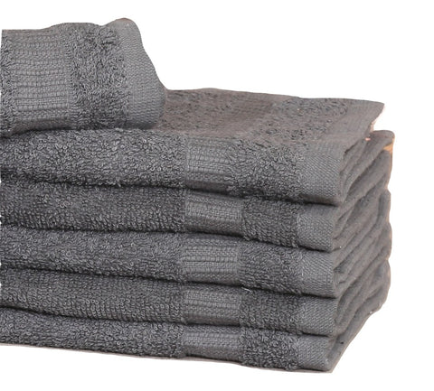 12 Premium Quality Washcloths (Grey -13x13 inches ) 1.5 lb/dz - Maz Tex Supply