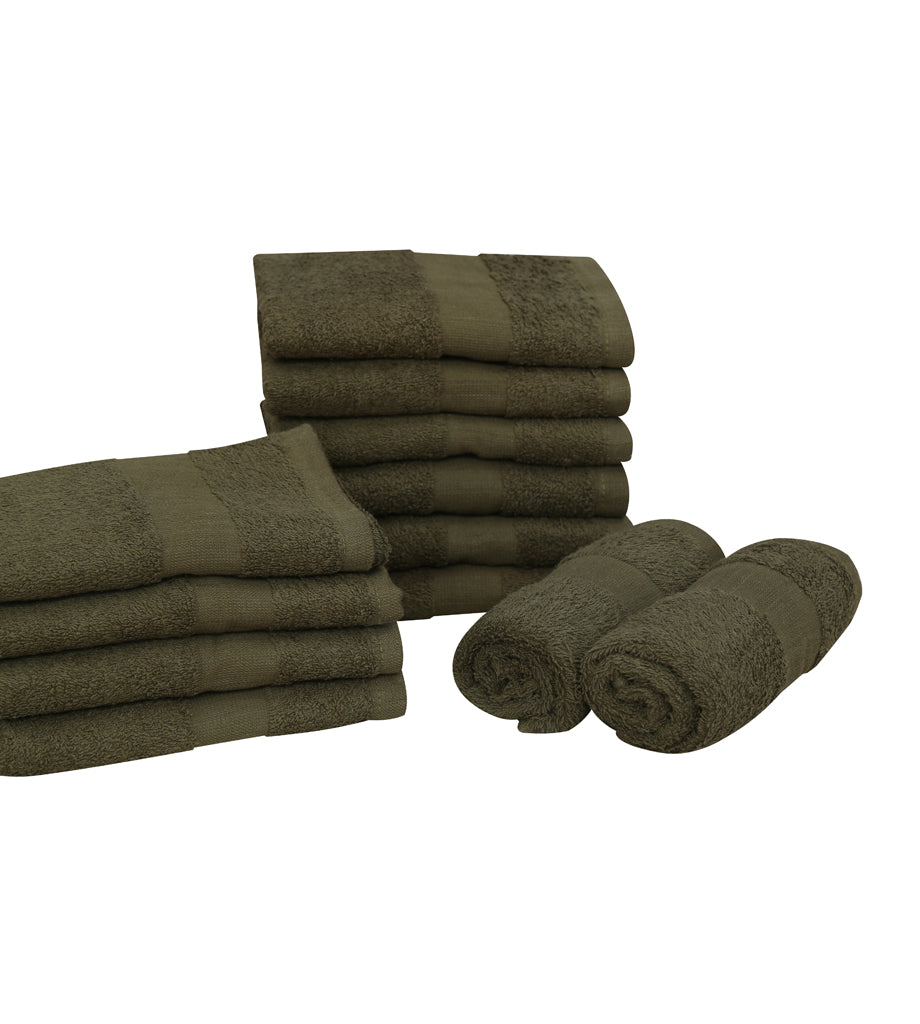 Salon Towels (12-Pack- 16x27 inches) -100% Rinspun Cotton- Gym-Salon-Spa Hand Towel 3 lb/dz - Maz Tex Supply