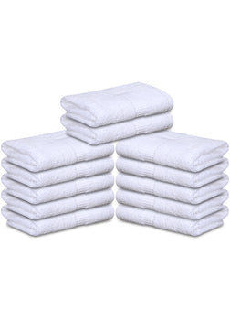 12 Premium Hotel Quality Large Hand Towels ( White -16 x 30 inches) - 4lb / dozen - Maz Tex Supply