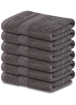 12 Premium Hotel Quality Large Hand Towels ( Grey-16x30 inches) -4 lb/dz
