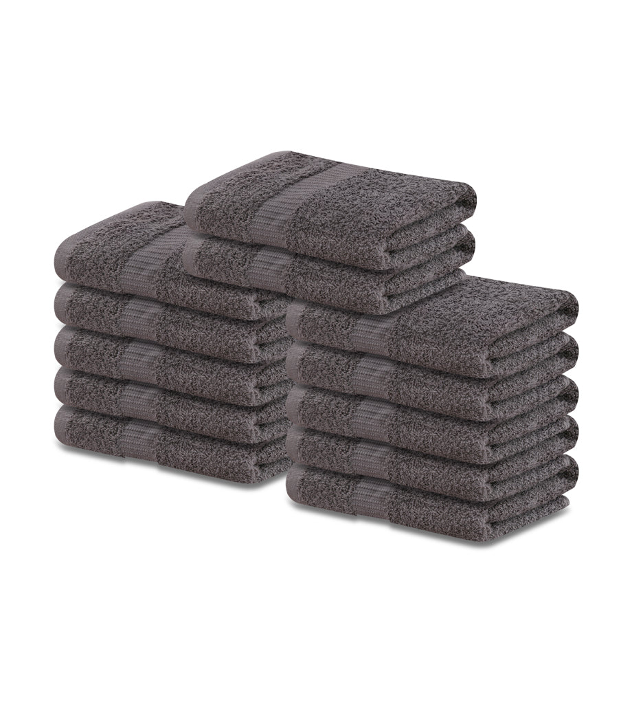 4-Pack Grey Hand Towels (16"x30") 100% RingSpun Cotton 4 lb/dz - Maz Tex Supply
