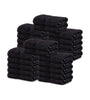 Image of 4-Pack Black Hand Towels (16"x30") 100% RingSpun Cotton 4 lb/dz - Maz Tex Supply