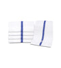 Image of 12 Pack Blue Stripe Pool Towels (24"x48"- White) 100% Cotton -8 lb/dz - Maz Tex Supply