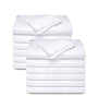 Image of 12 Pack - White Tone on Tone Fitted Sheets T-250  Hotel Quality - Maz Tex Supply