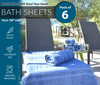 Image of 6 Pack Premium Ringspun Cotton Bath Sheets ( 30x60 Inch) Luxury Bath Towel 20 lb/dz