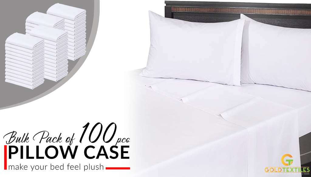 Pack of 100 Polycotton Standard Pillowcases (42"x36") White T-200